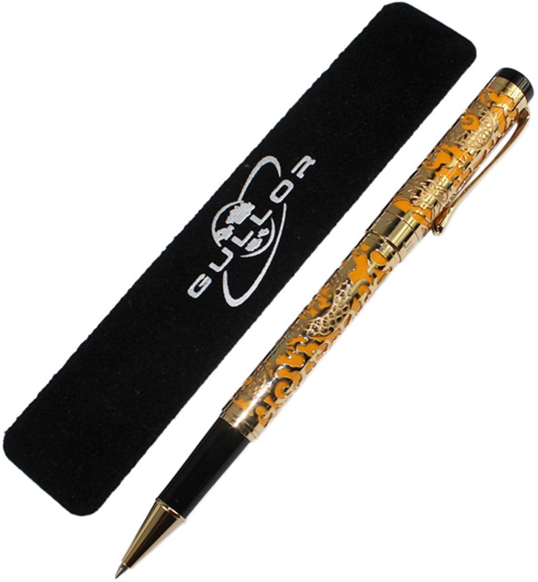 Elzusha - Dragon Year Uitgebreide Balpen Jinhao 5000 Oranje en Goud met Geschenkdoos