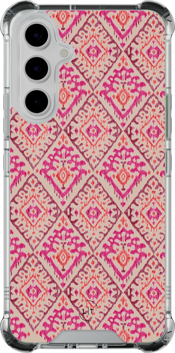 Shockproof hoesje - Geschikt voor Samsung Galaxy A55 - Ibiza art deco - Extra sterke case - TPU/polycarbonaat - - Multi, Transparant