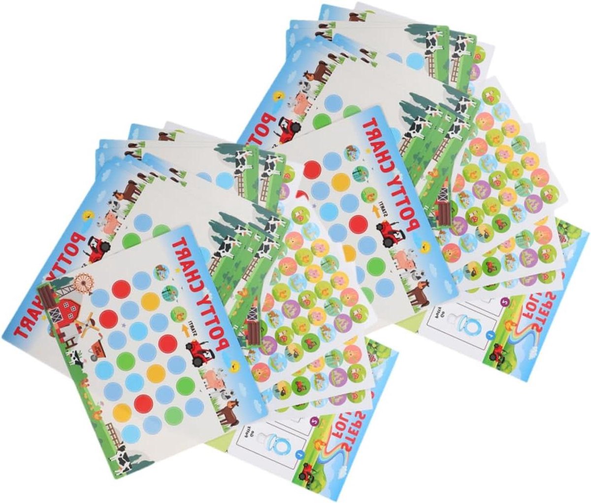 Potty Training Stickers - Zindelijkheidstraining Kaart - Kinderen Leren Zindelijkheid - Leuk Beloningssysteem - 70 Stickers per Vel - Multicolor