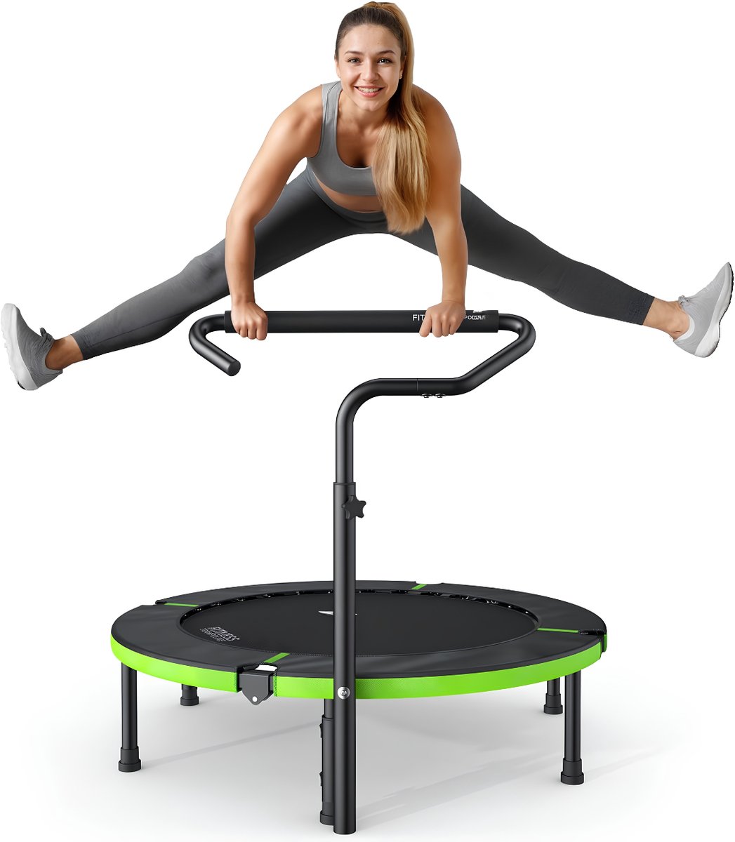 Ploutos® Trampoline - Capaciteit 150kg - Trampoline Fitness - Fitness Trampoline - Zwart - 102cm x 102cm x 126cm