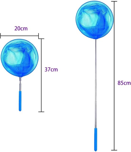 Telescopisch Net - Vangnet Inklapbaar - Insecten Vangen - Uitschuifbare Steel - 85 cm Lengte - Multicolor — afbeelding 4
