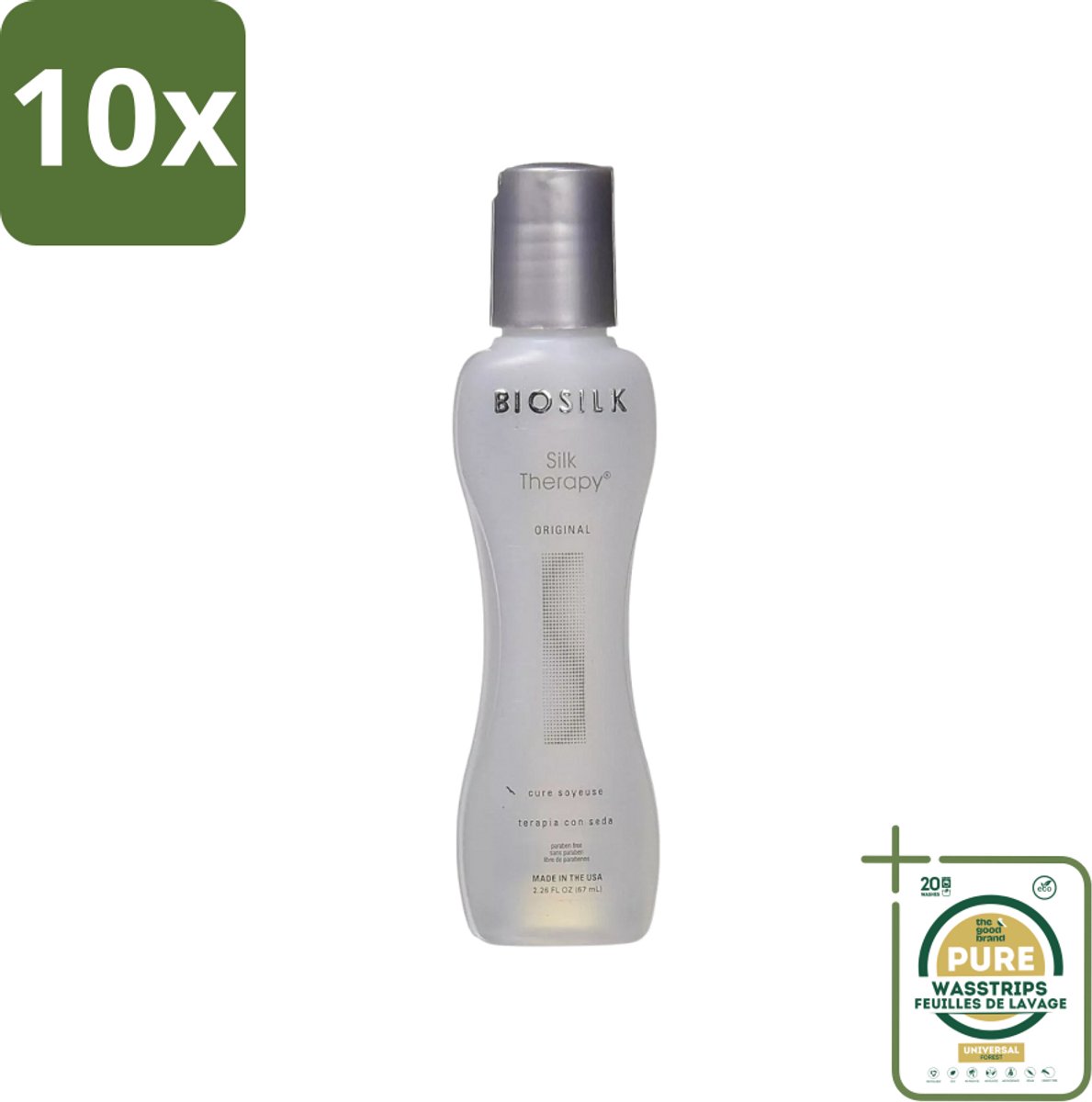 10 x Biosilk - Haarserum - Silk Therapy - Original - 67ml - Grootverpakking - Haarserum - Zijde - Haarbescherming - Haarherstel - Natuurlijke Zijde