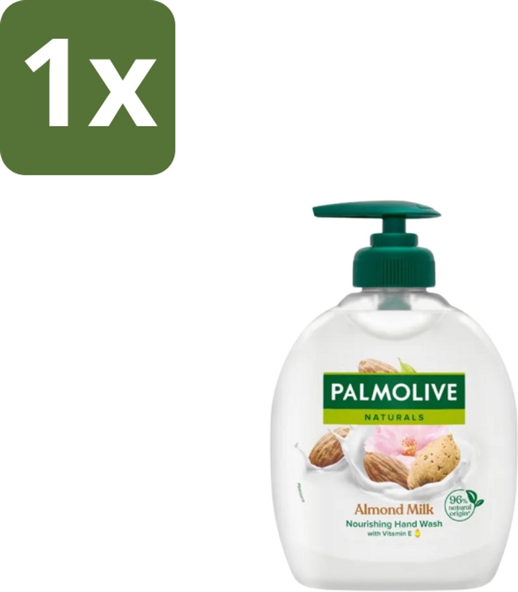 1 x Palmolive Handzeep Naturals Amandel Melk 300 ml - Handzeep - Handen Reinigen - Handen Verzorgen - Amandelmelk - Aloë Vera