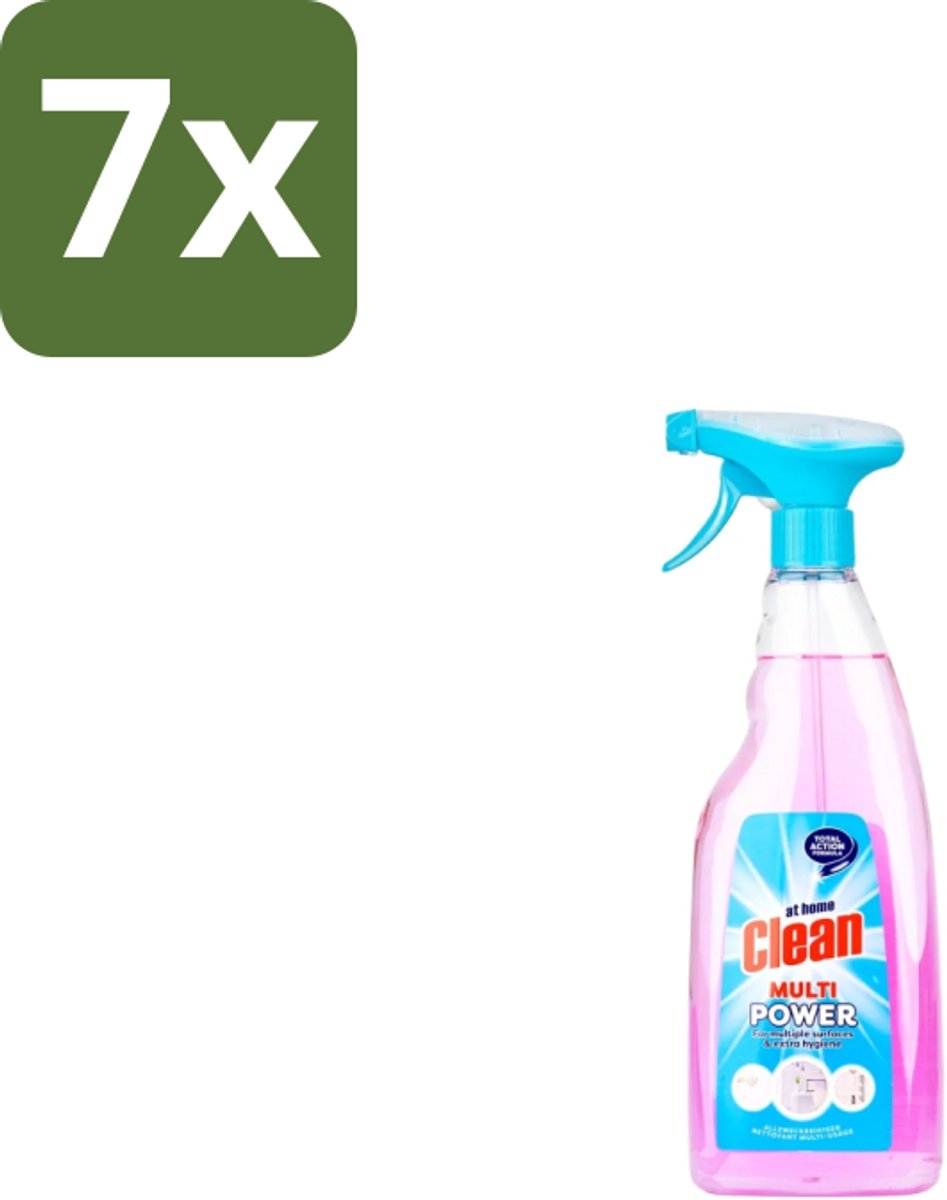 7 x At Home Alles Reiniger Spray 750 ml - Allesreiniger - Reinigingsmiddel - Vuil Verwijderen - Vet Verwijderen - Hygiëne