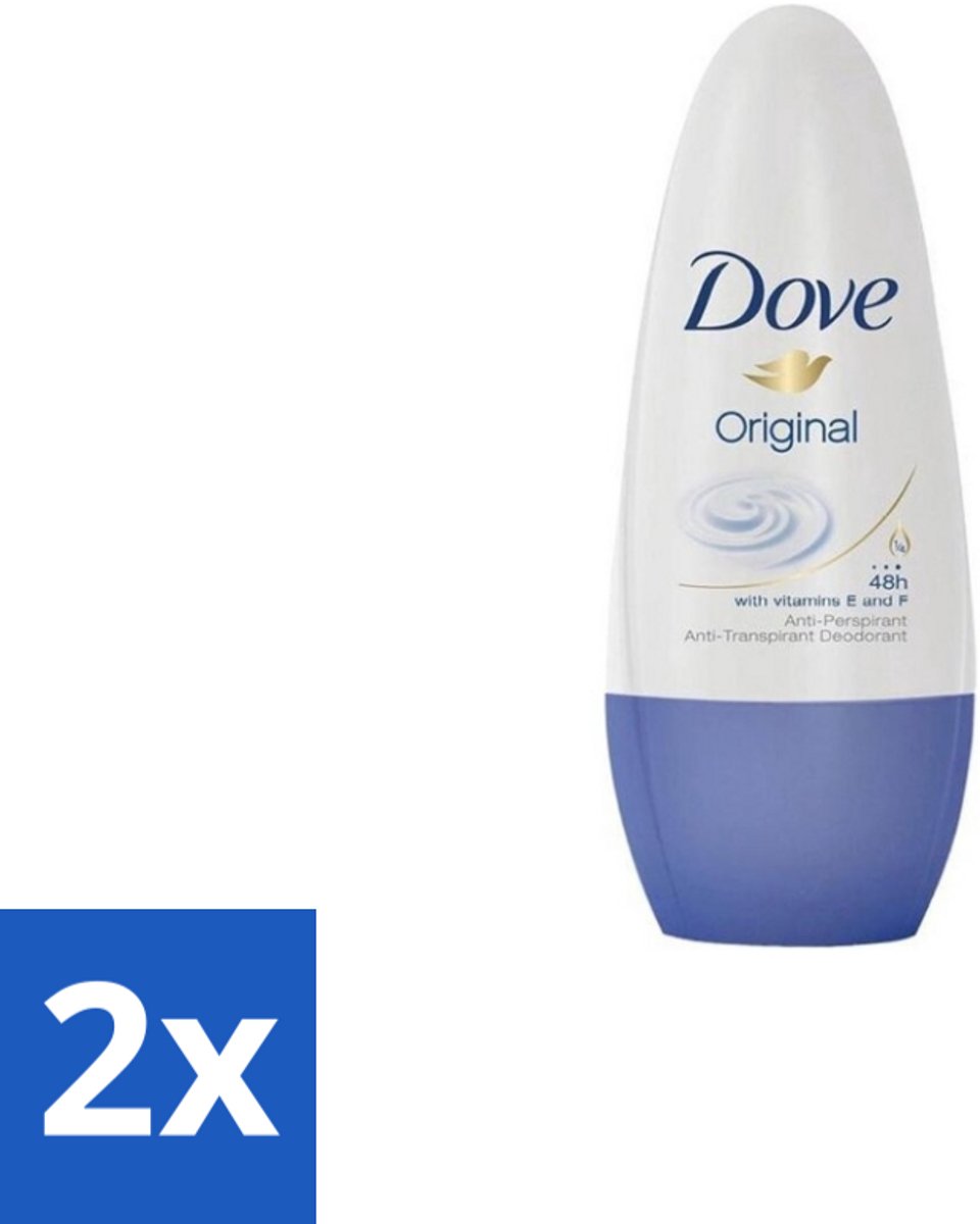2 x Dove – Deodorant Roller – Original – 50 ml - Deodorant Roller - Okselgeur - Huid Verzorging - Transpiratiegeur - Frisse Geur