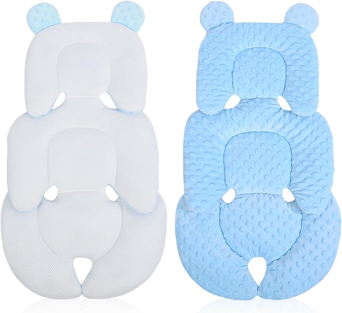 Babyzitverkleiner - Zitkussen baby - Comfortabel reizen - Met hoofdsteun - Universeel - Blauw