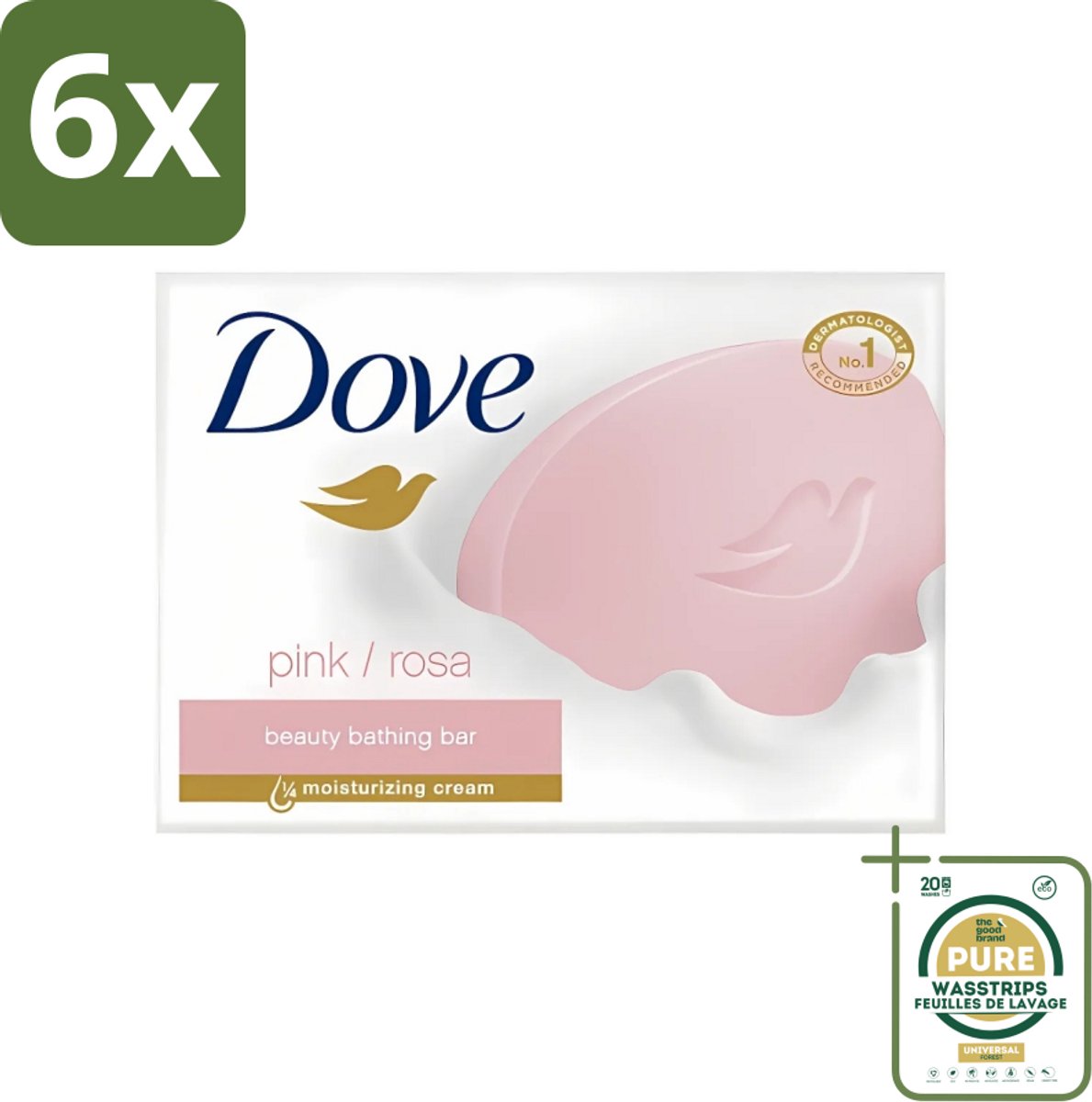 Dove - Zeep - Pink - Hydraterend en Verzorgend - 4 x 100 g - Voordeelverpakking - 6 stuks - Hydraterende Zeep - Hydratatie
