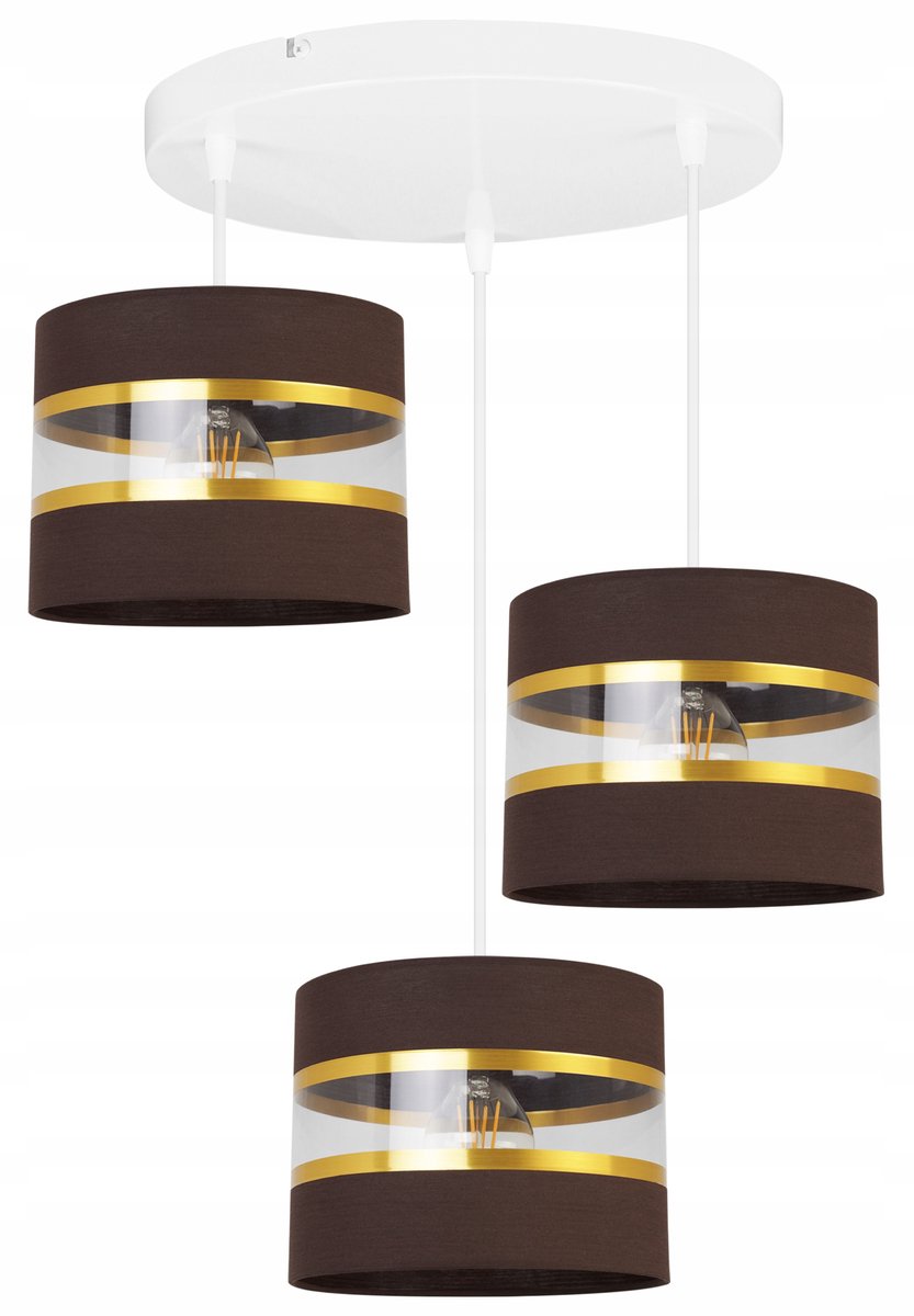 Merkloze Hanglamp Goud/Bruin - 3 lichtpunten, Glamour Stijl