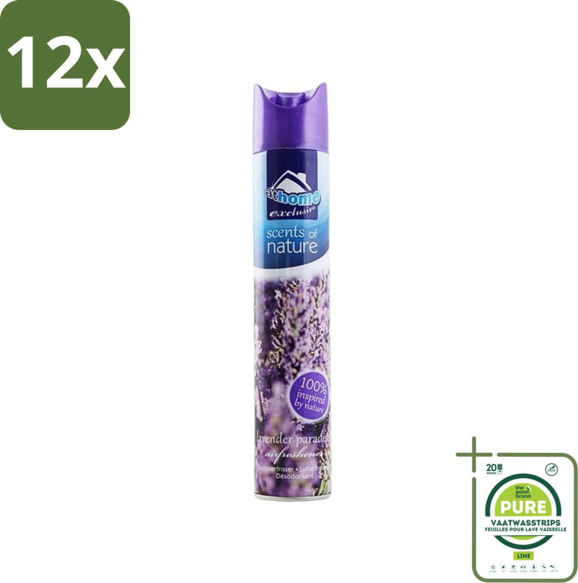 At Home - Scents Of Nature - Luchtverfrisser - Geïnspireerd Door Natuur - 400 ml - Voordeelverpakking - 12 stuks - Luchtverfrisser - Natuurlijke geur