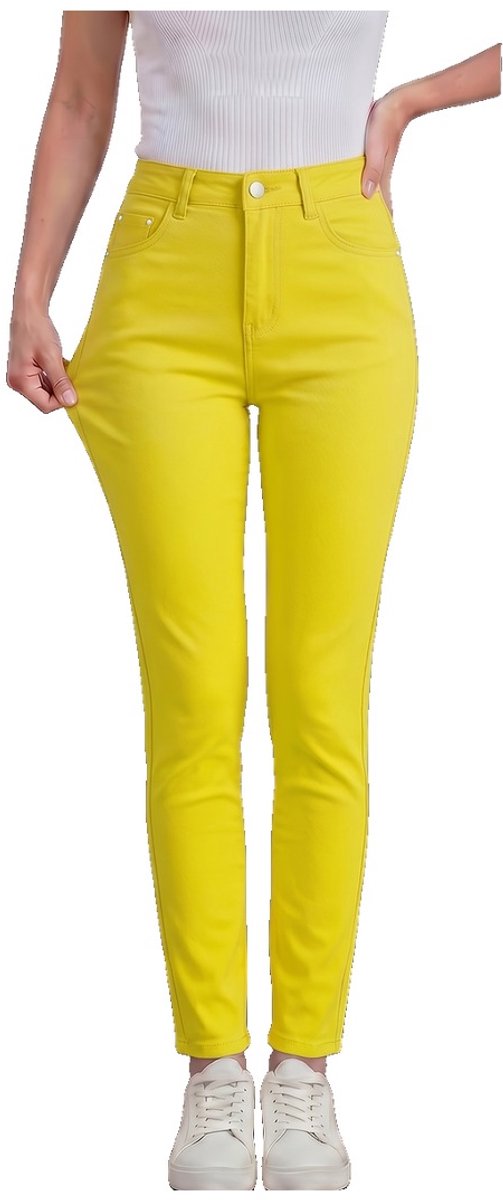 Currero Comfortabel Golfbroek Dames Golfkleding Nette Pantalon Vrouwen Broek Outfit Chino Geel