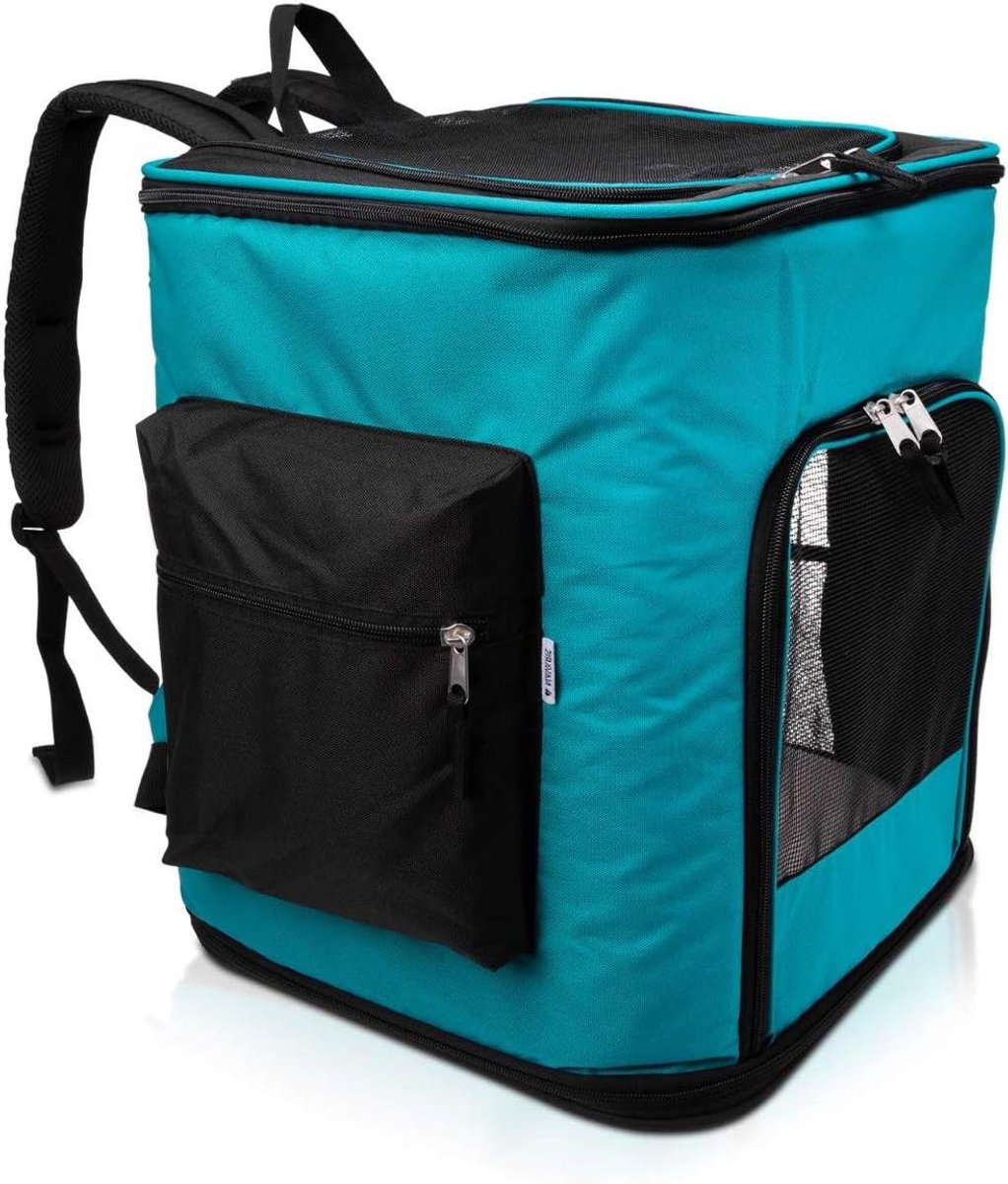 Dieren Rugzak - Draagtas Huisdier - Veilig Transport - Ademend Mesh - Tot 12 kg - Zwart