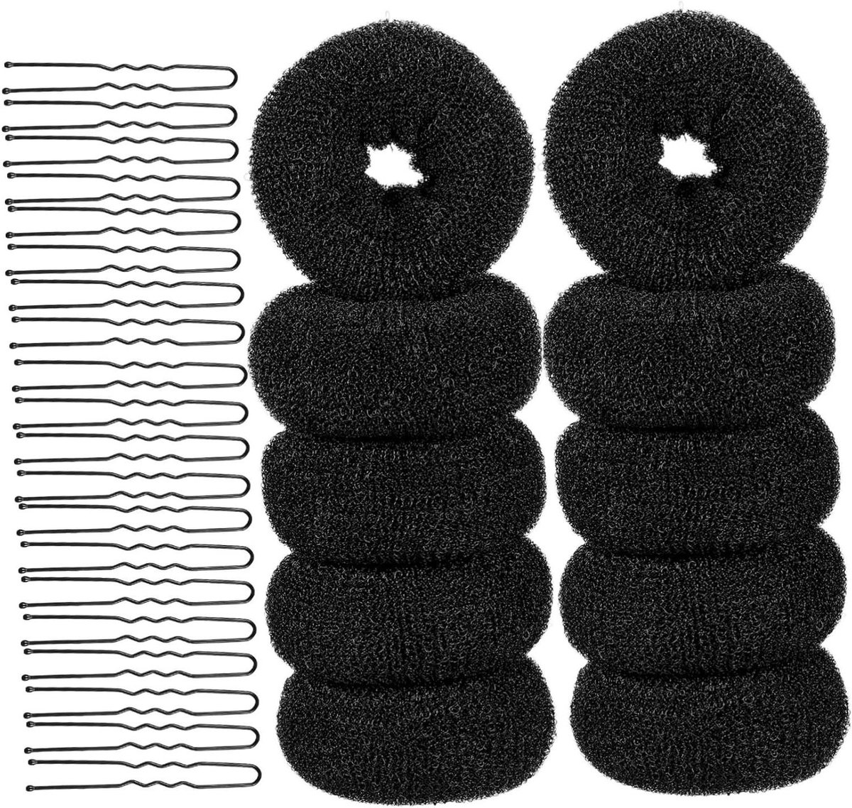 Haar Bun Accessoires - Knot Maker Set - Stijlvolle Kapsels Creëren - Complete Styling Set - 10 Stuks - Zwart