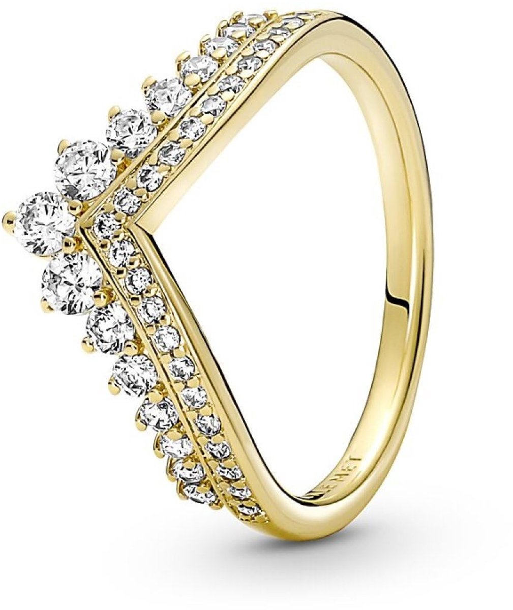 Elzusha - Glanzende V-ring van Sterlingsilver met Cubic Zirconia