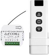 Draadloze schakelset, netwerkschakelaar voor rolluiken met RF-afstandsbediening en ontvangermodule.
