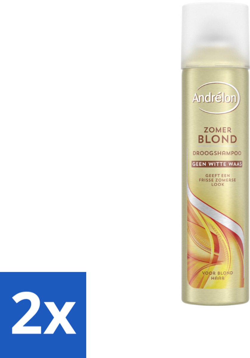 2 x Andrélon Droogshampoo Zomer Blond 245 ml - Zomerblond - Droogshampoo - Blond Haar - Vet Absorberen - Fris Haar
