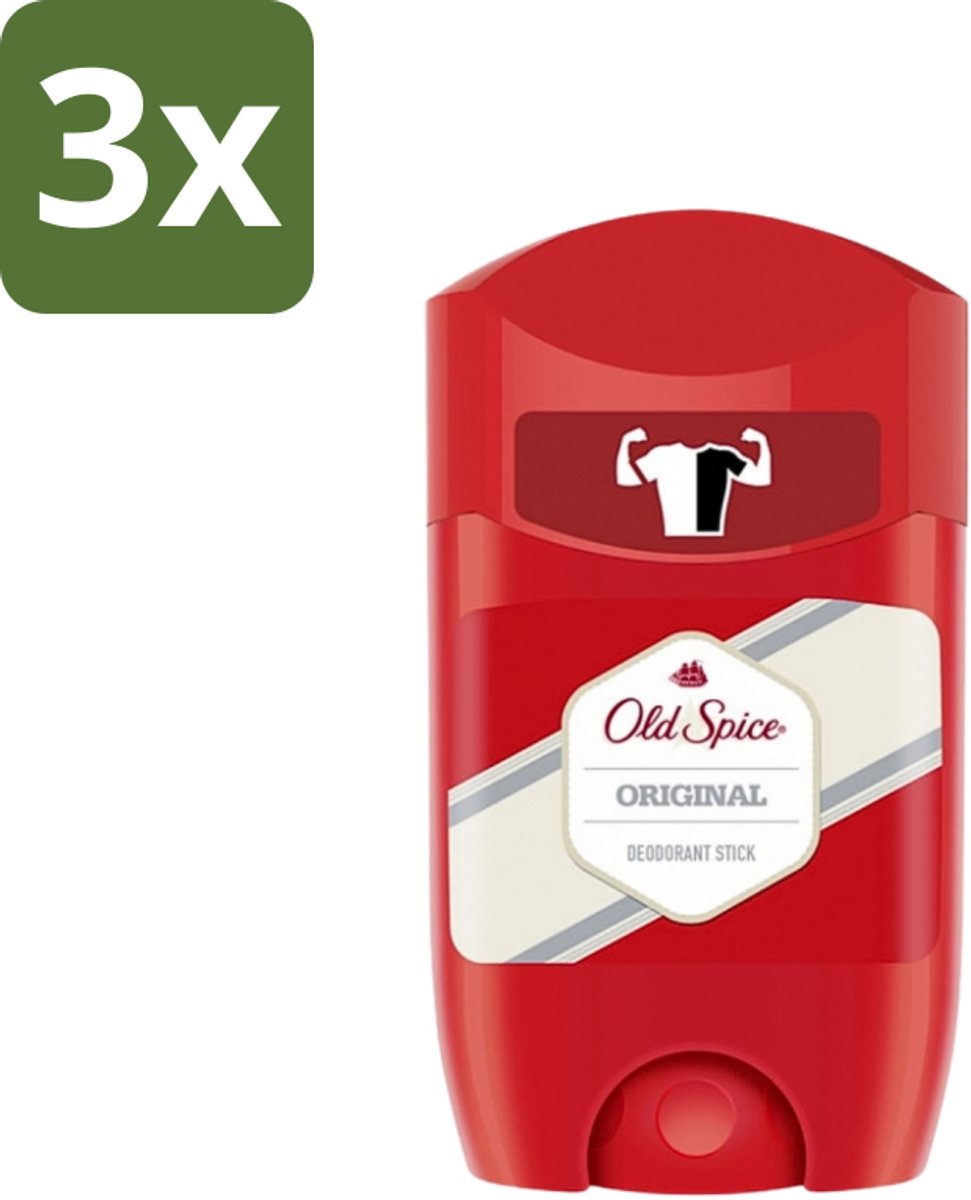 3 x Old Spice - Original - High Endurance - Deodorantstick - Langdurige Frisheid - 50 g - Deodorantstick - Langdurige Frisheid - Zweetbescherming - Mannelijke Geur - Klassieke Geur