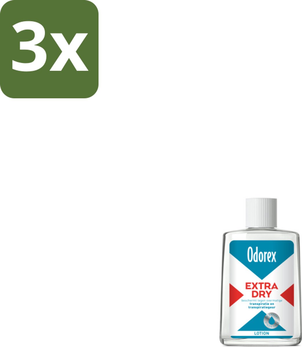 3 x Odorex Extra Dry Lotion 50 ml - Extra Dry - Overmatig Zweten - Zweetgeur - Deodorant - Zweetvermindering
