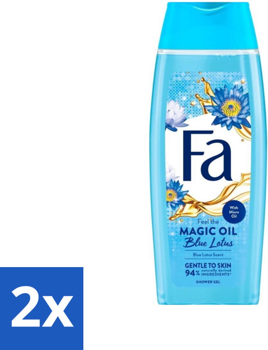 2 x Fa - Douchegel - Magische Olie - Blue Lotus Geur - 250 ml - Douchegel - Hydratatie - Zachte Huid - Blue Lotus - Roze Jasmijn
