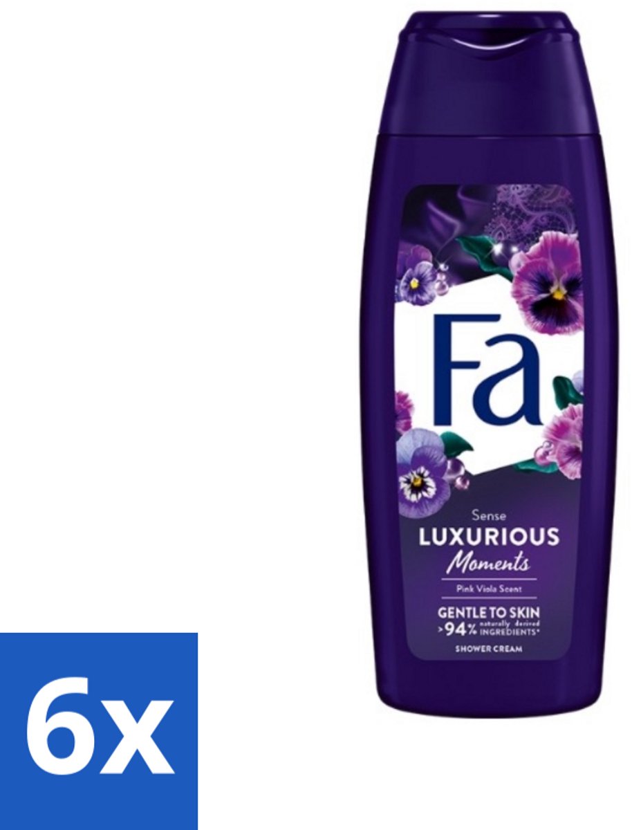 6 x Fa - Luxurious Moments - Douchecrème - Roze Viooltjes - 250 ml - Douchecrème - Roze Viooltjes - Luxe Douche - Huidverzorging - Verfrissende Douche