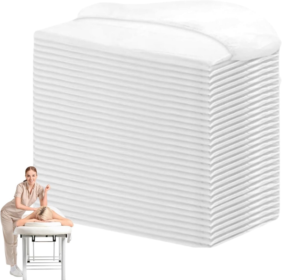 Draps Jetables voor Massage Tafel - 30 Stuks, Niet-Geweven Tissu, Hygiënisch en Comfortabel Gebruik