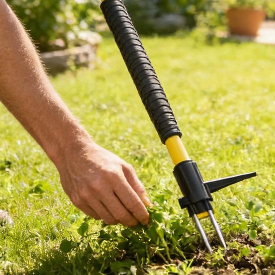 Tuingrastrekker - Onkruidsteker Gereedschap - Gazon Onderhoud - Staand Gebruik - 45 cm - Zilver — afbeelding 3