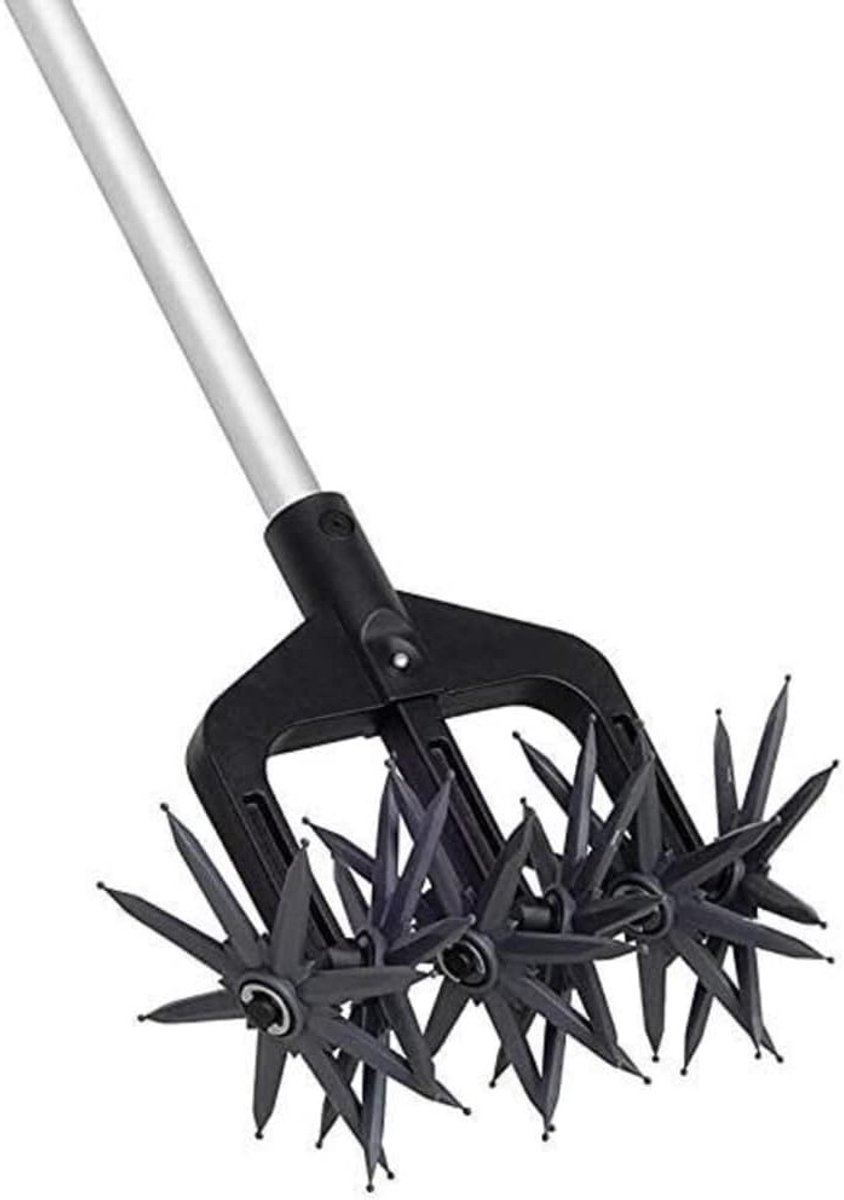 Handmatige Tuin Cultivator met Wielen - Lichtgewicht Grondbewerker voor Efficiënte Tuinonderhoud en Menging van Bodem - 23.5 x 13.5 x 26.5 cm