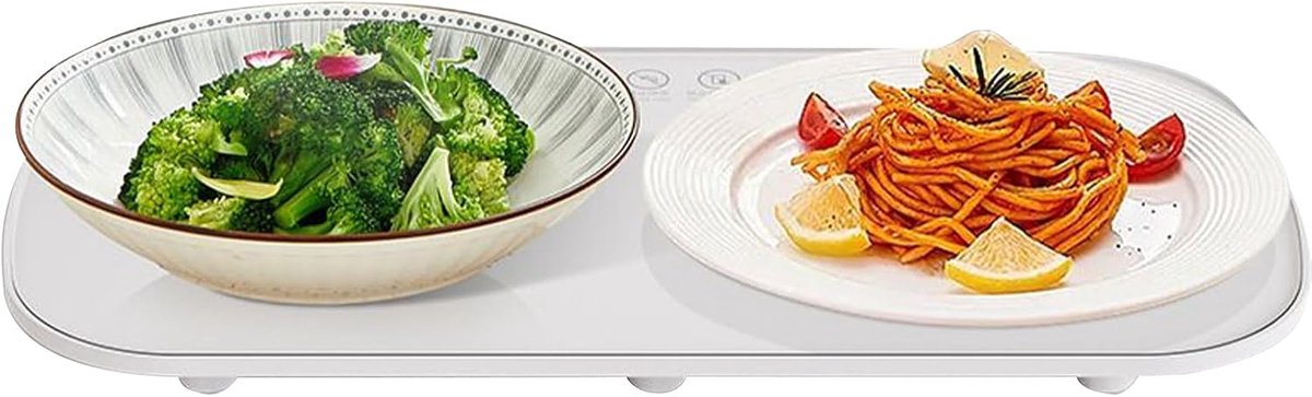 Warmhoudmat - Thermodienblad - Buffet Warm Houden - Gelijkmatige Warmteopslag - 30 x 18 cm - Wit