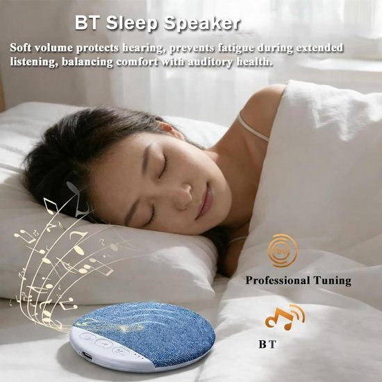 Slaapkussenspeaker - Onderkussenluidspreker - Ontspannen Slapen - Botgeleiding Technologie - 96x96x11 cm - Blauw — afbeelding 4