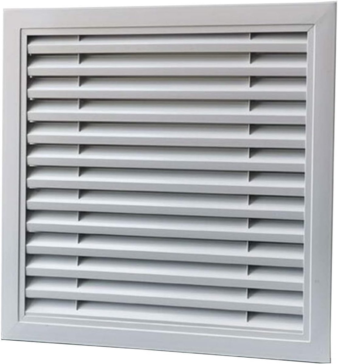 Ventilatierooster Vierkant - Afdekrooster Aluminium - Ventilatie Keuken - Regendicht Ontwerp - 500 x 500 mm - Zilver