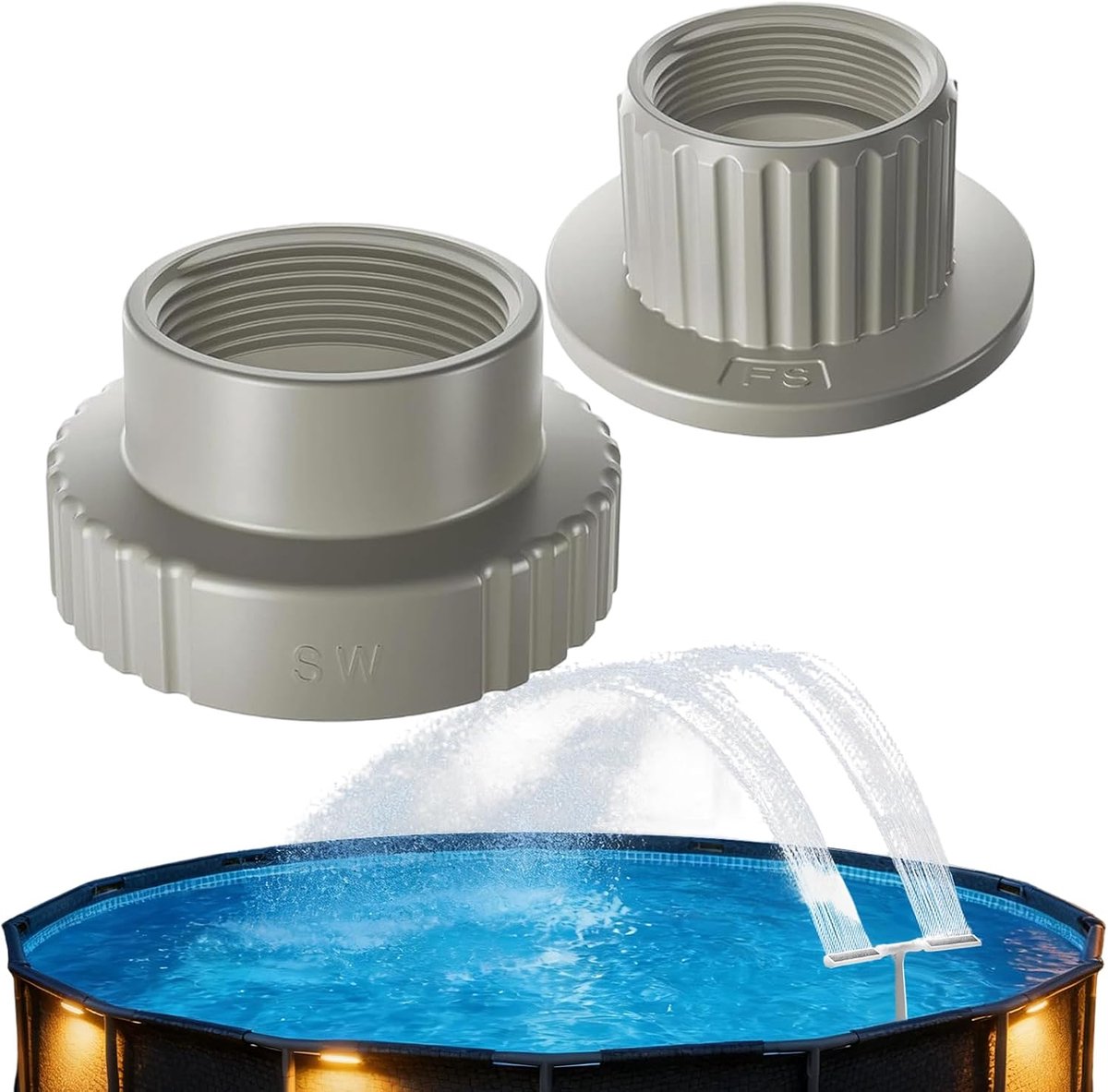 Adapter Zwembadfontein - Onderdelen Fontein - Waterspel Verfraaien - Drukbestendig Ontwerp - 10 x 9 x 6 cm - Niet gespecificeerd
