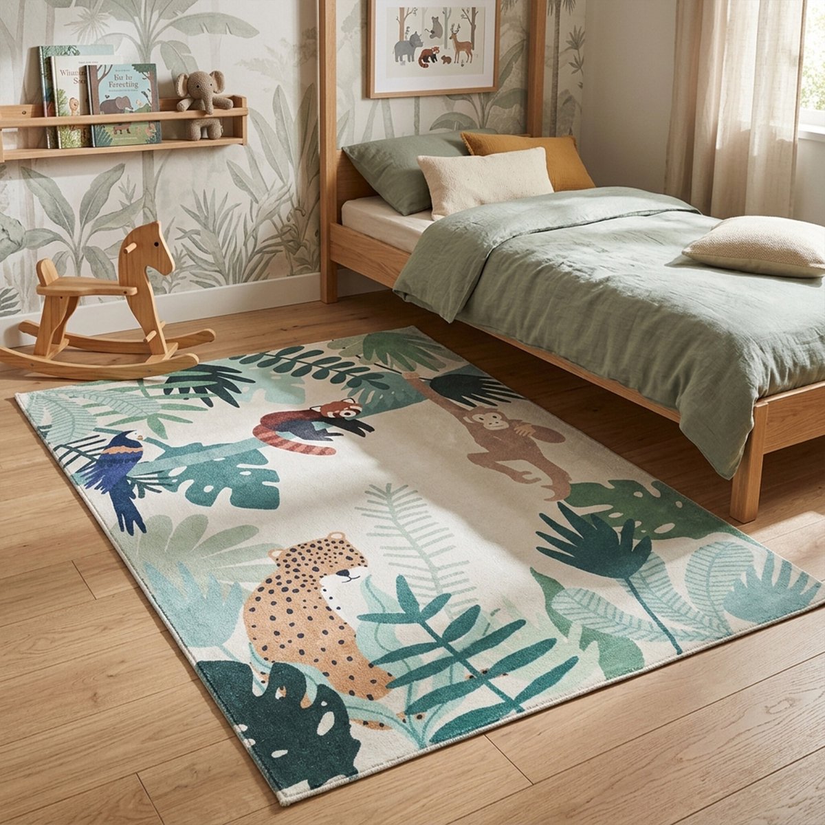 Little Olly Kindervloerkleed - Jungle Luipaard Multicolor - 120x170cm