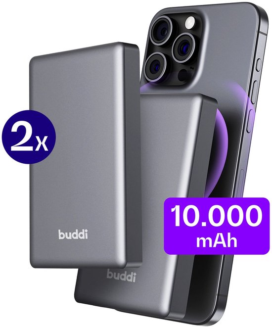 Buddi Connect Duo Pack 10.000mAh Magnetische Draadloze - Buddi - €54,95