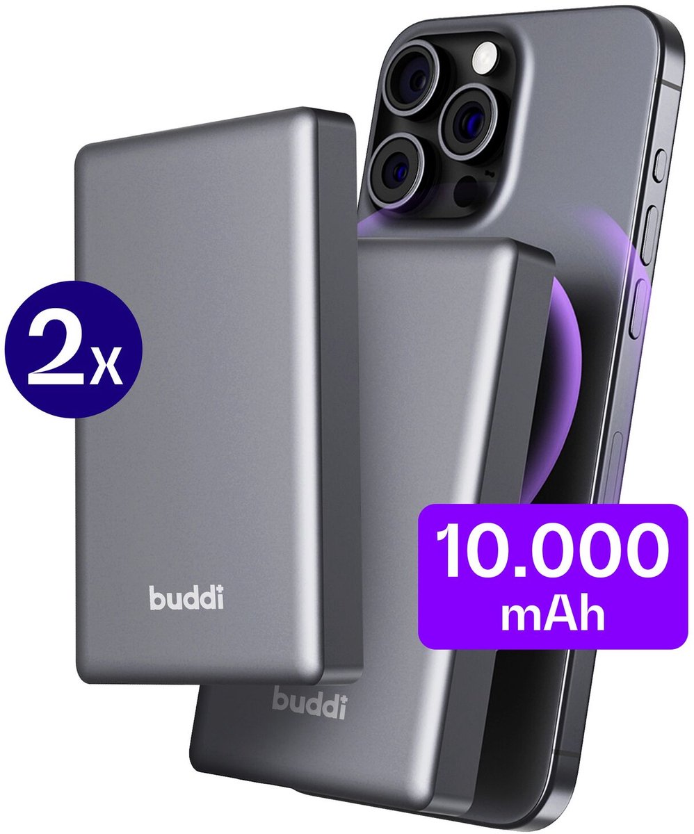 Buddi Connect Duo Pack 10.000mAh Magnetische Draadloze - Buddi - €54,95
