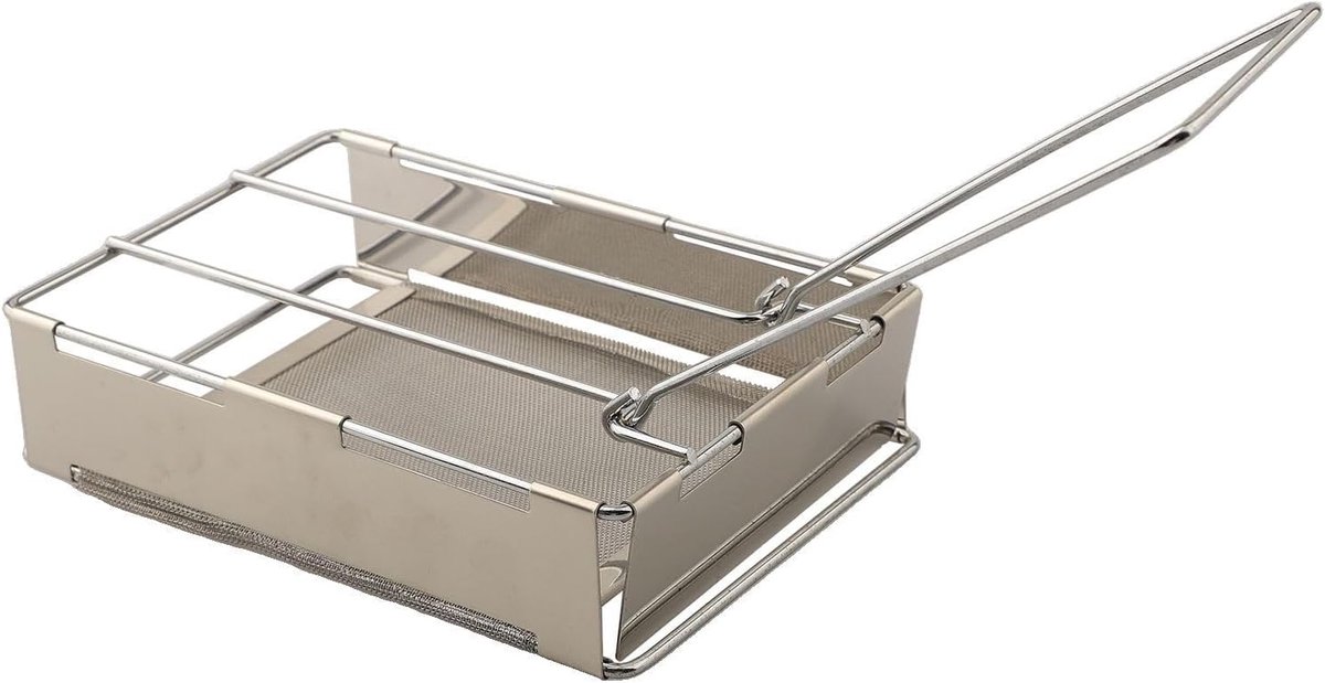 Broodrooster - RVS Plaat - Kamperen Buiten - Zelfs Warmteverdeling - 28x11.3x5.2cm - Zilverkleurig
