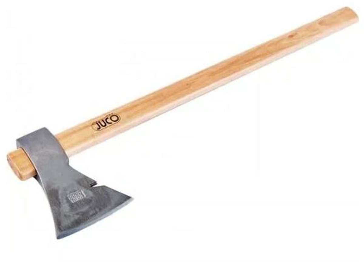 Juco T0001 Serie - Traditionele Zelfvergrendelende Bijl - Inductief Geharde Stalen Kop - Beukenhouten Handgreep - 700 mm