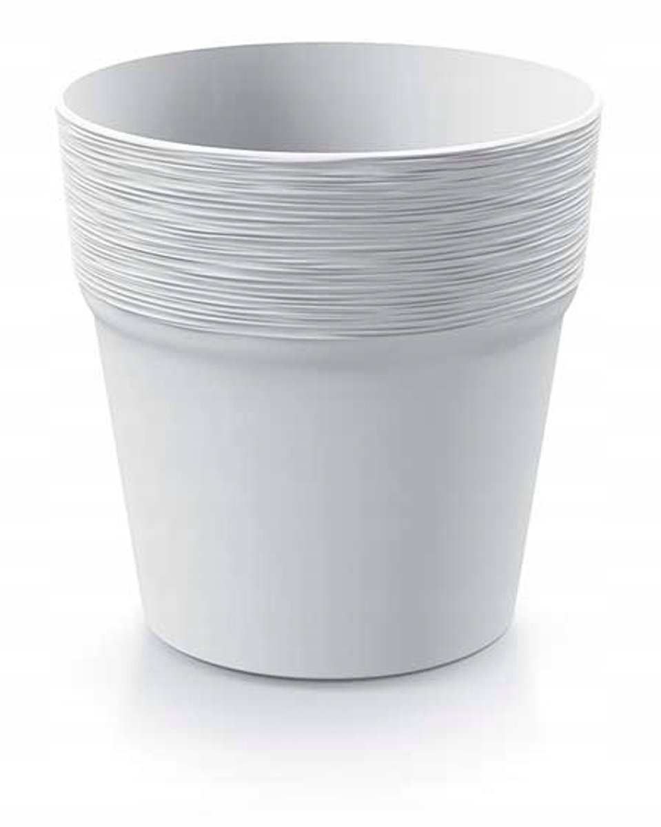 Prosperplast Furu Serie - Kunststof Bloempot - Rond - 12 cm - Wit