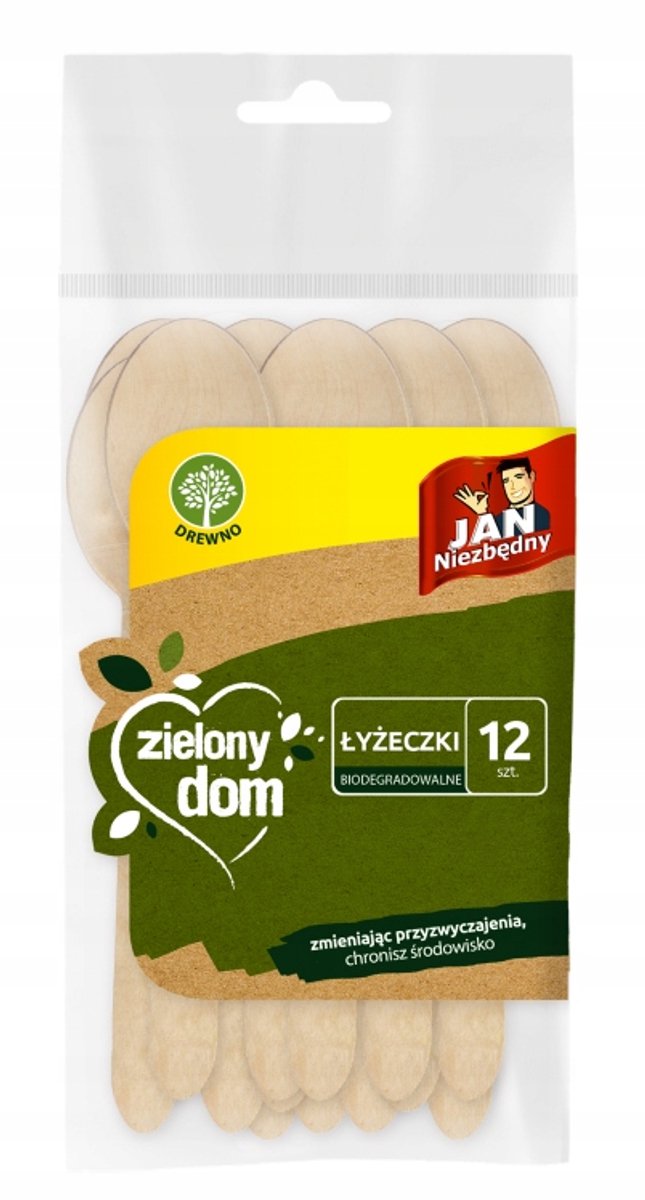 Jan Niezbędny - Eco Houten Lepels - 12 stuks - Verantwoord - Biologisch Afbreekbaar