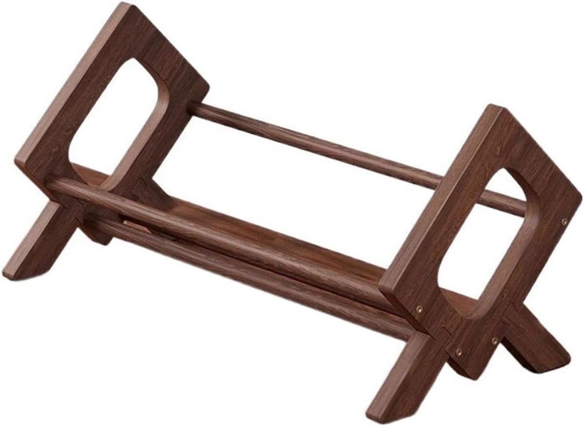 Houten CD-rek - CD-opberger Albumrek - CD's Organiseren - Schuin Geplaatst Ontwerp - 50x21x245 cm - Houtkleur