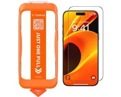 TORRAS Install Master 9H Tempered Glass Geschikt voor Apple iPhone 17 Pro Max - Screen Protector met Frame - Gemakkelijke Installatie - Volledig Dekkend - Militair Getest Glas