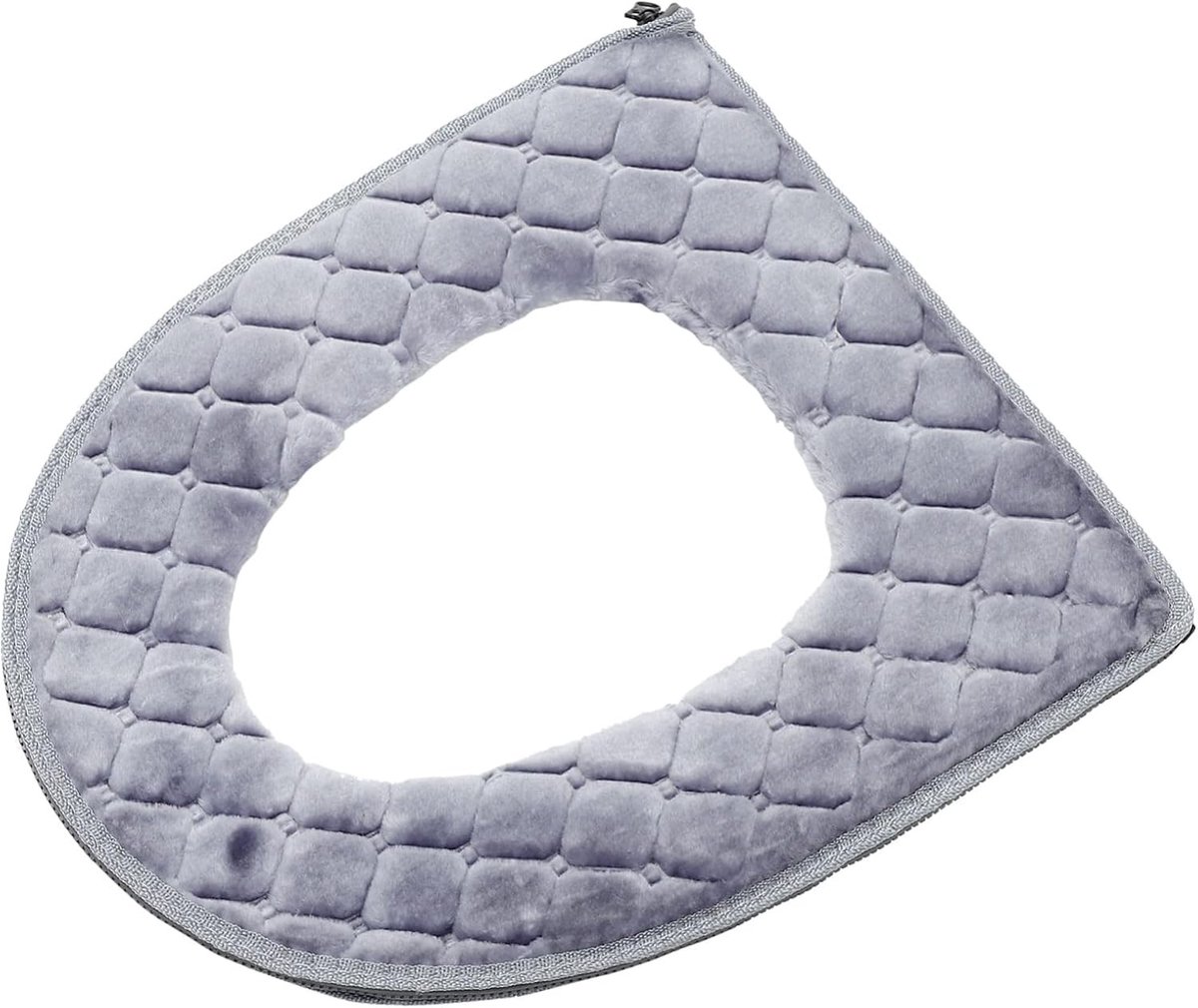Toiletbrilhoes - Toiletkussen - Warmte Comfort - Ritssluiting Ontwerp - 43 x 38 cm - Grijs