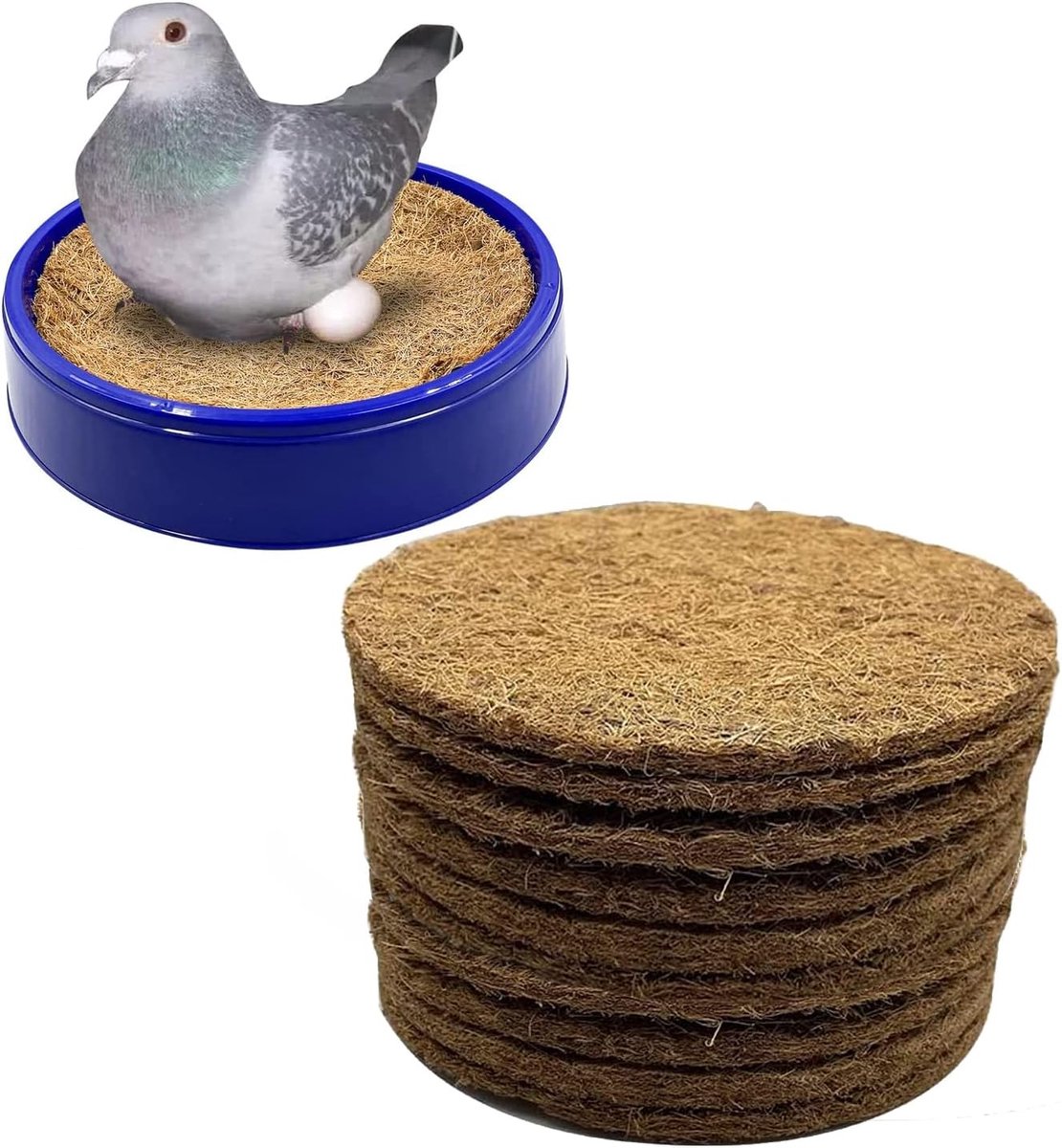 Duiven Nest Pads - Vogel Broedbakken - Vogels Fokkerij - Natuurlijk Materiaal - 10 Stuks - Bruin