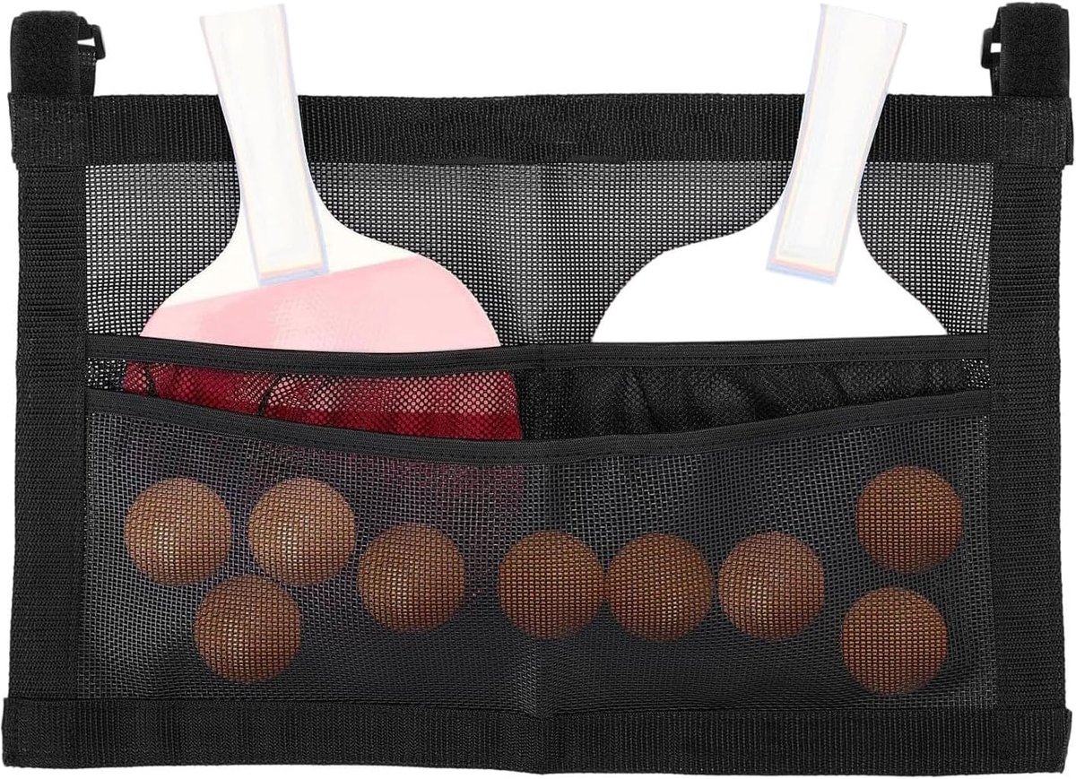 Tafeltennis Tas - Bat Organizer - Sport Opslag - Scheurbestendig Mesh - 40x25 cm - Zwart