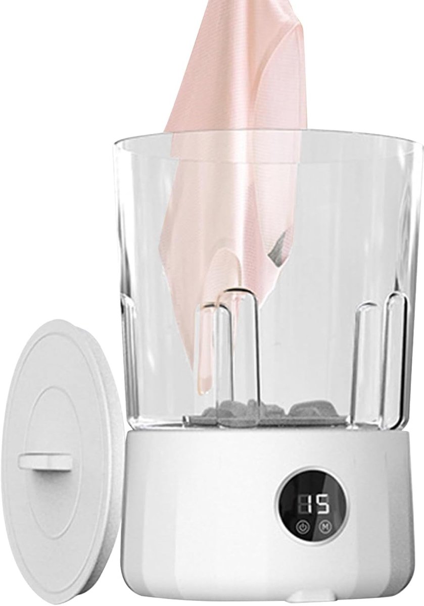 Mini Wasmachine - Ondergoed Wasmachine Draagbaar - Kleine Wasjes Doen - Oplaadbaar en Draadloos - 1.5 Liter - Wit