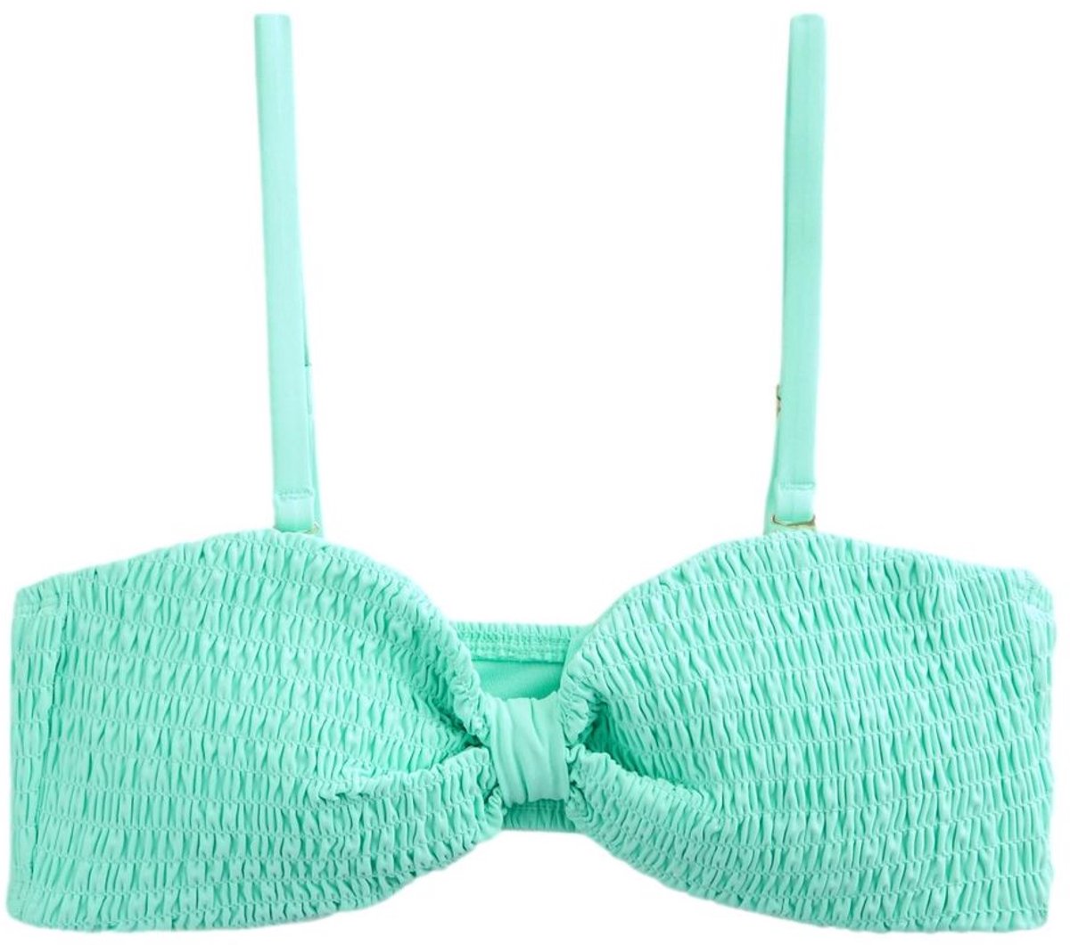 Next - Dames - Gerimpelde bandeau-bikinitop - Groen