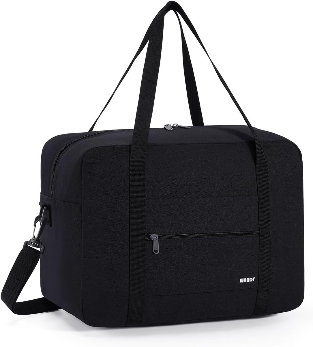 SnelShoppen - Ryanair handbagage 40x30x20 Handbagagetas - Opvouwbare sporttas Weekendtas voor mannen en vrouwen - Denim zwart 24L met schouderband