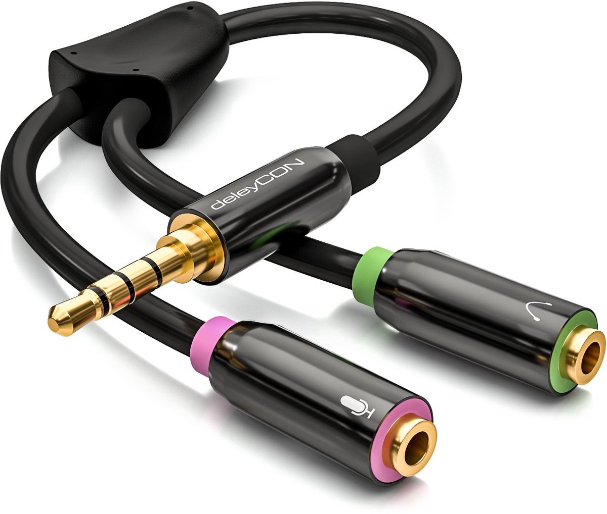 SnelShoppen - Audio Jack Y Adapter Splitterkabel Stereo 3,5mm - 1x Stekker naar 2x Bus - Geschikt voor Headsets, Gaming Koptelefoon met Microfoon - Pe