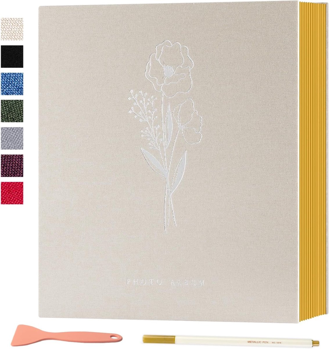 SnelShoppen - Zelfklevend Fotoalbum Plakboek 40 Pagina's Linnen A5 4x6 7x5 Voor Familie Bruiloft Verjaardag - Doe-Het-Zelf Met Magnetische Pagina's