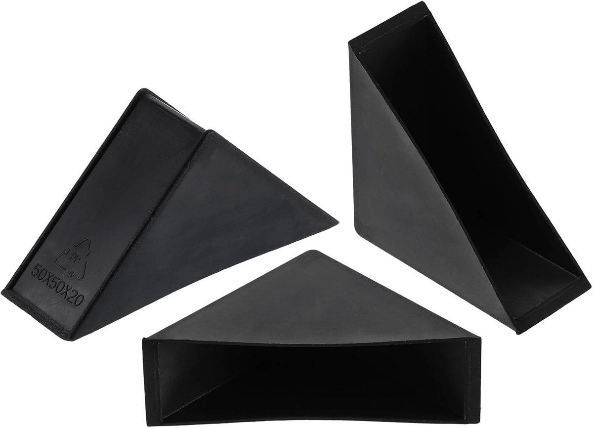 SnelShoppen - 20 Stuks Kunststof Hoekbeschermers - 20x70mm Rectangular Hoekbeschermers voor Glas, Spiegels, Tegels - Zwarte Hoekbescherming en Kussens