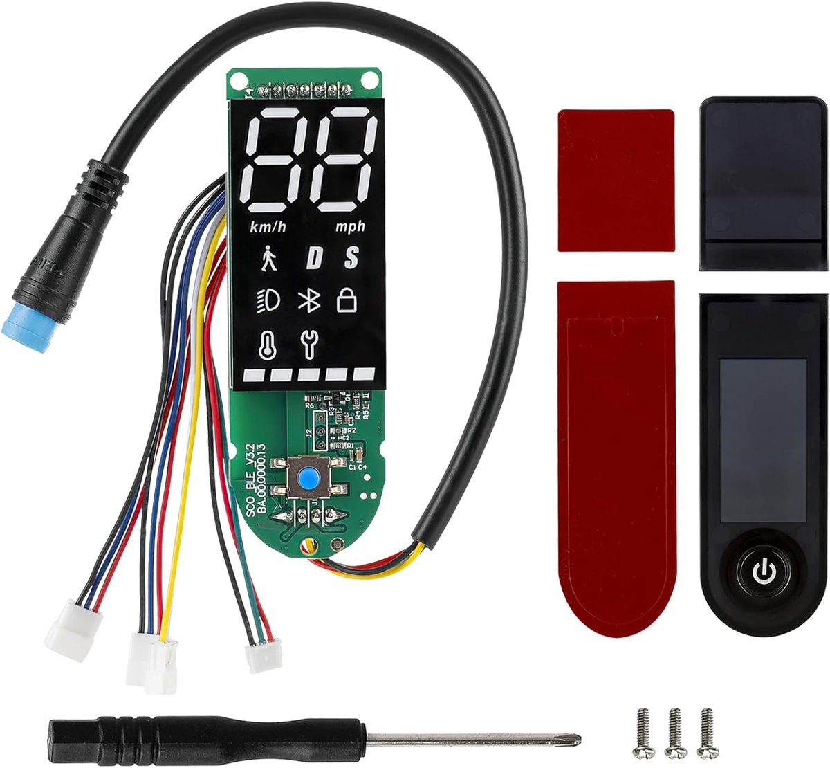 SnelShoppen - Elektrische Step Dashboard voor E-scooter, Geschikt voor Xiaomi 1S/PRO/PRO 2, Duidelijke Gegevensweergave, Bluetooth-printplaat, Vervang