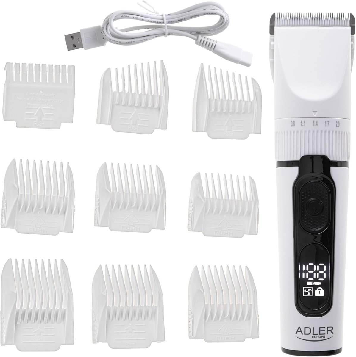 SnelShoppen - Haartrimmer Snoerloos Waterdicht LED Display voor Mannen en Jongens, Oplaadbare Baardtrimmer en Scheerapparaat IPX6, Perfect voor Thuis